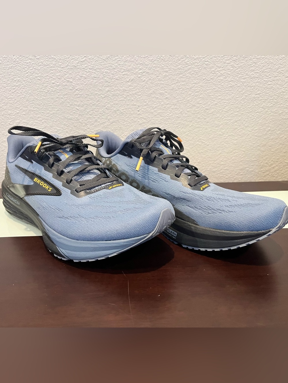 Brooks Launch Men’s Running Shoes in Blue with Black and Yellow Details